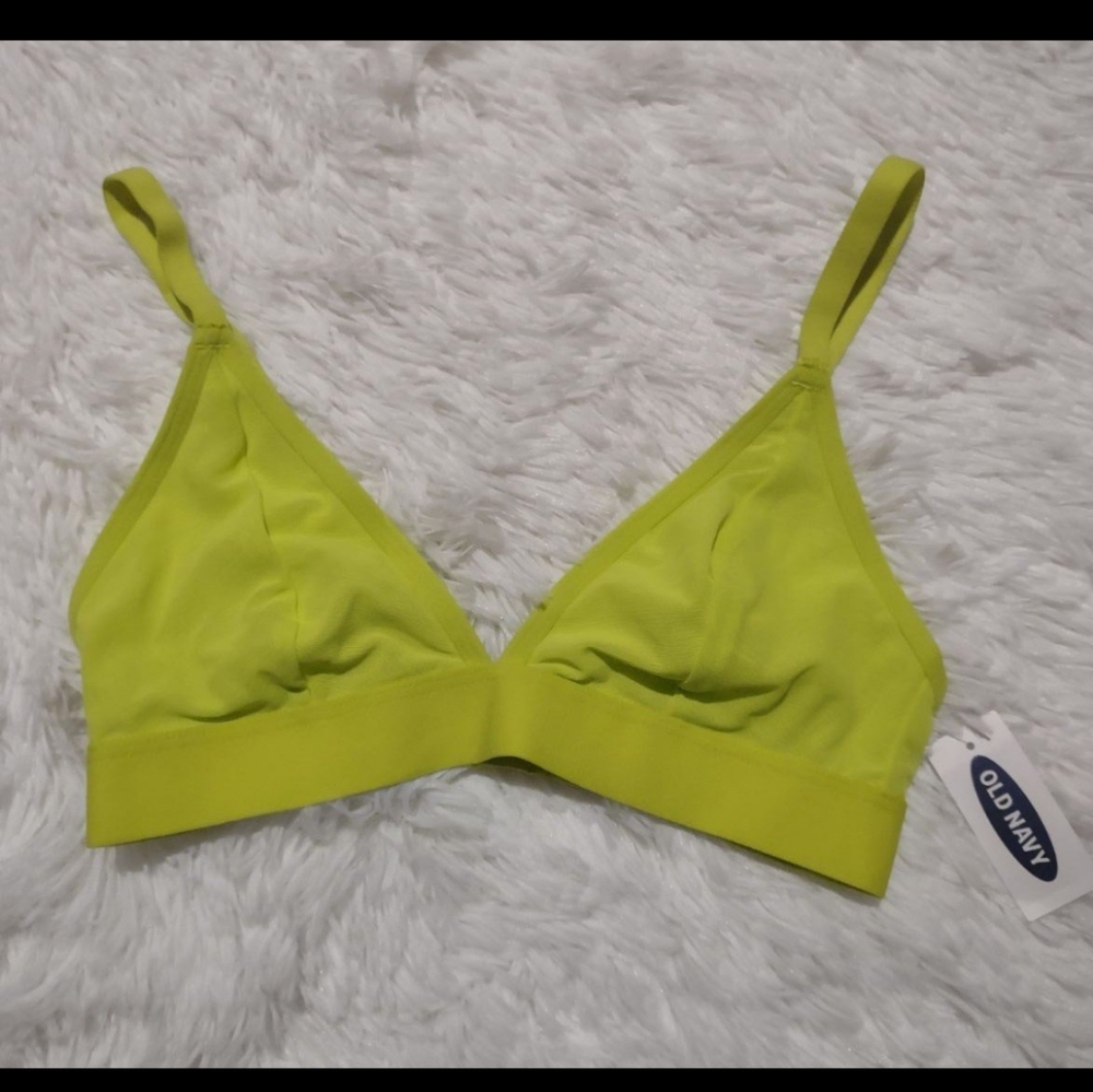 Old Navy Lime Green Triangle Mesh Bralette XS 🆕